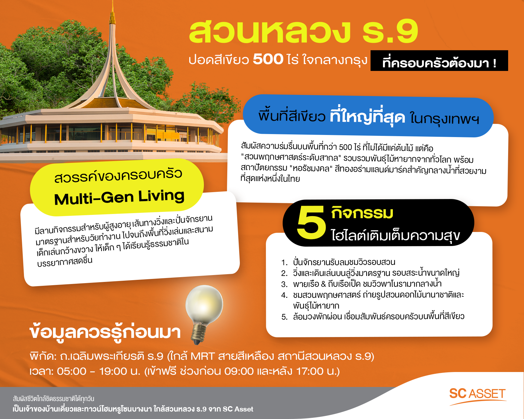 ข้อมูลที่น่าสนใจเกี่ยวกับสวนหลวง ร.9 พร้อมแนะนำบ้านน่าอยู่ SC Asset