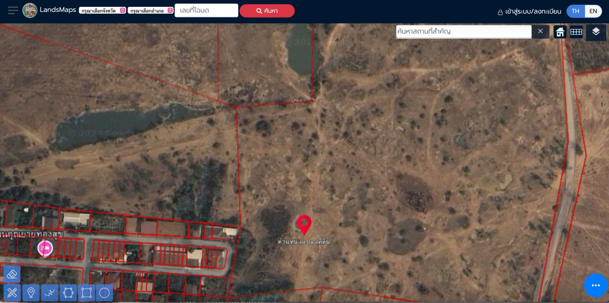 ระบบค้นหารูปแปลงที่ดินสามารถแสดงข้อมูลขนาดได้