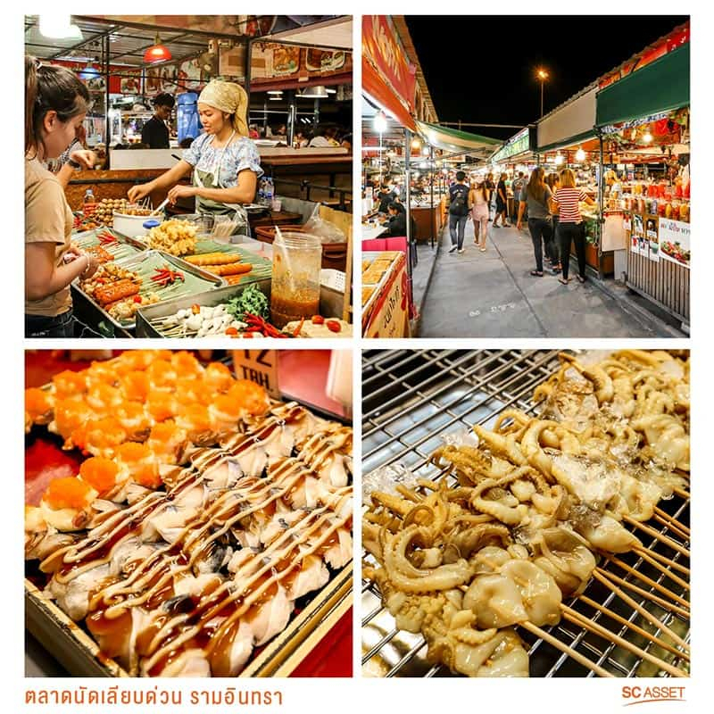อาหารหลากหลายในตลาดกลางคืนกรุงเทพฯ