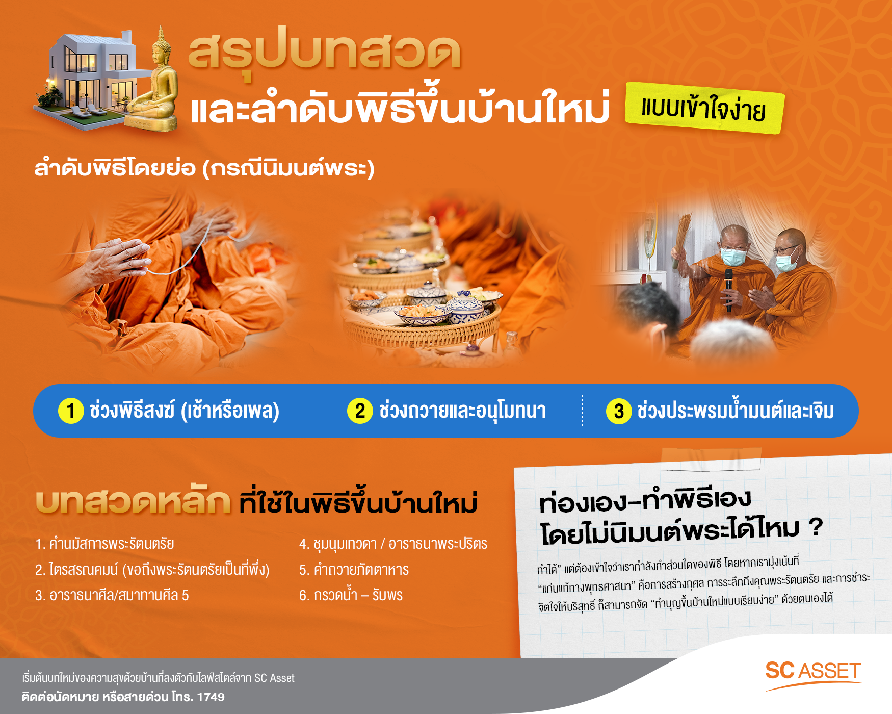 บทสวดขึ้นบ้านใหม่และลำดับพิธีฉบับย่อ