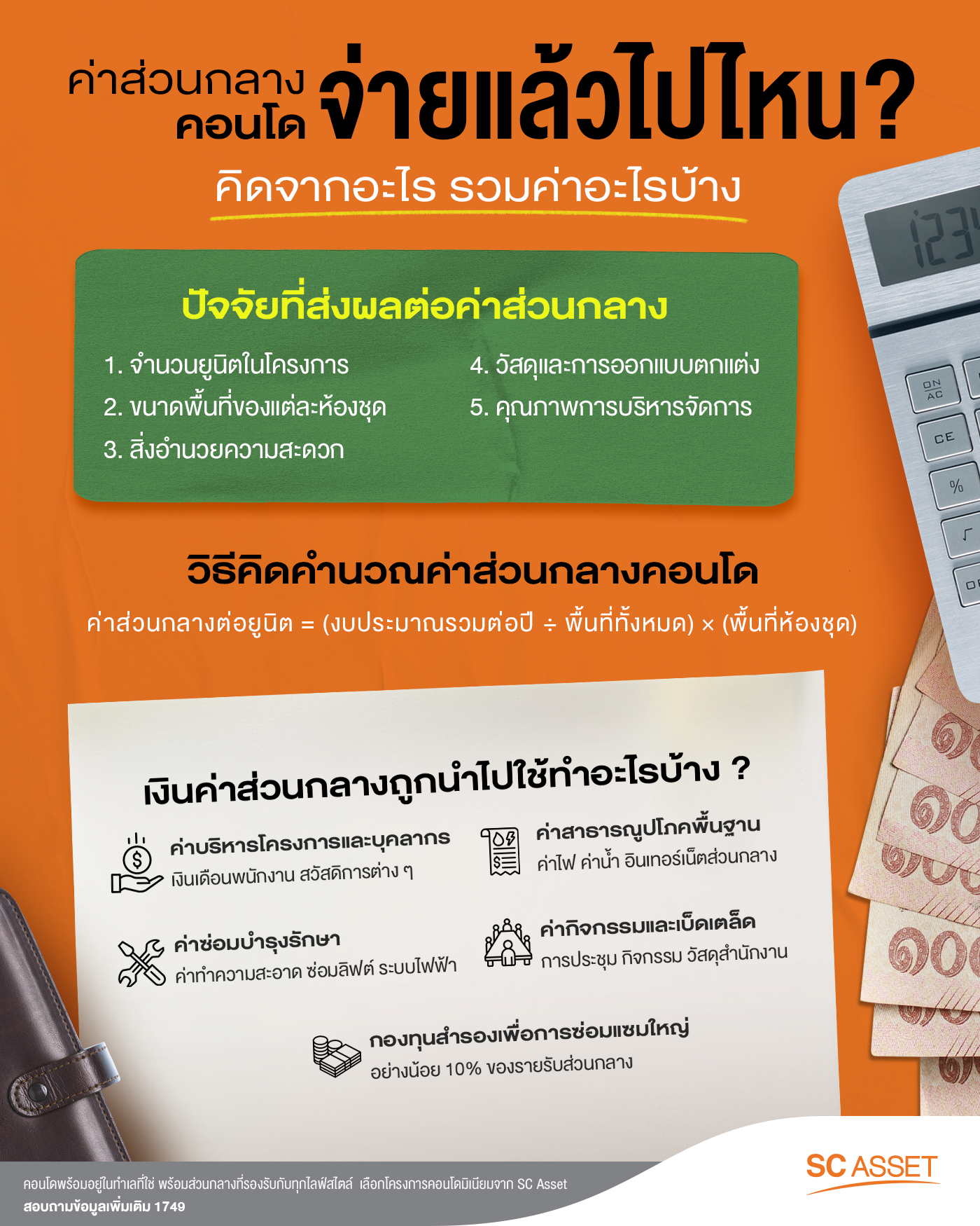 ค่าส่วนกลางคอนโดคิดจากอะไร คำนวณอย่างไร และถูกนำไปใช้อย่างไรบ้าง