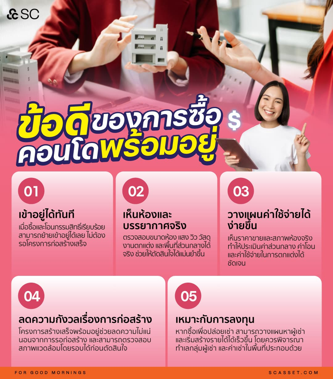 ซื้อคอนโดพร้อมอยู่ ข้อดี