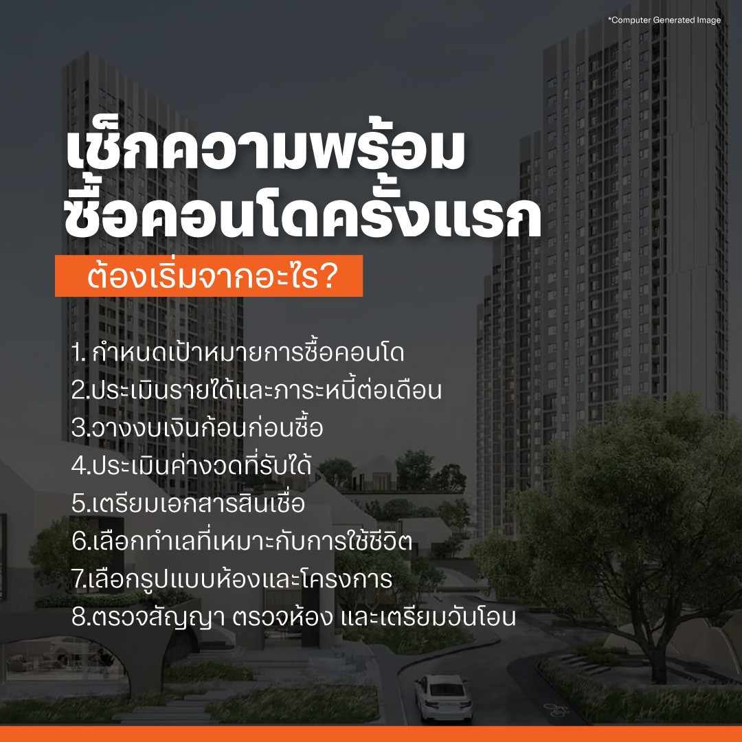 เช็กความพร้อม ซื้อคอนโดครั้งแรกต้องเริ่มจากอะไร?