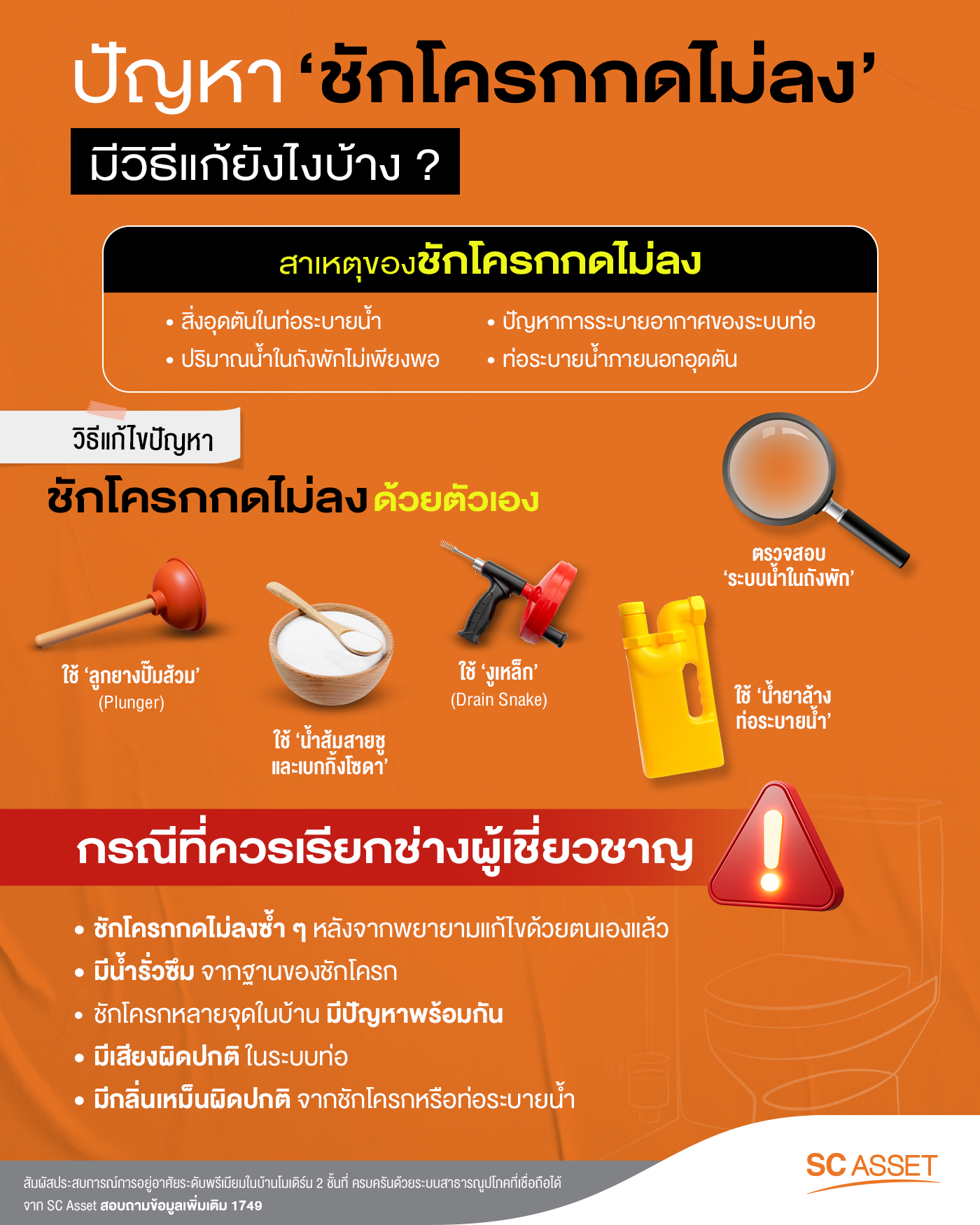  เรียนรู้ปัญหาชักโครกกดไม่ลงพร้อมเข้าใจสาเหตุวิธีแก้