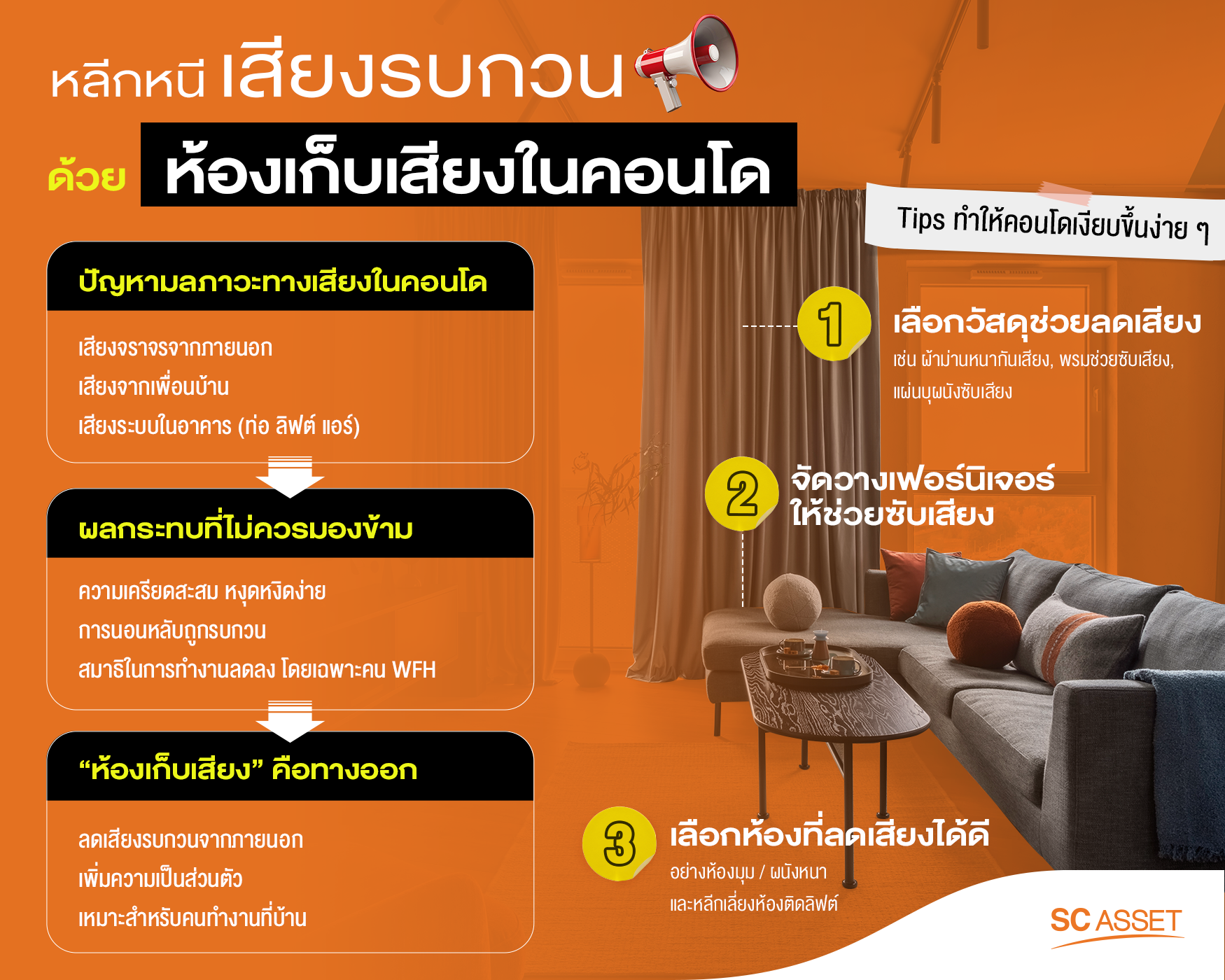 หลีกหนีเสียงรบกวนด้วยห้องเก็บเสียงในคอนโด