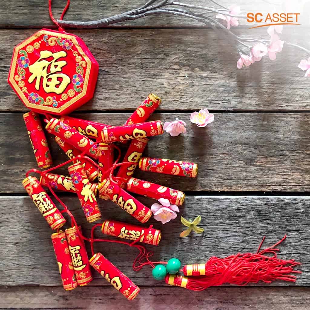 ประทัดแดง ของแต่งบ้านวันตรุษจีนเพื่อขับไล่สิ่งชั่วร้ายและสิ่งอัปมงคล