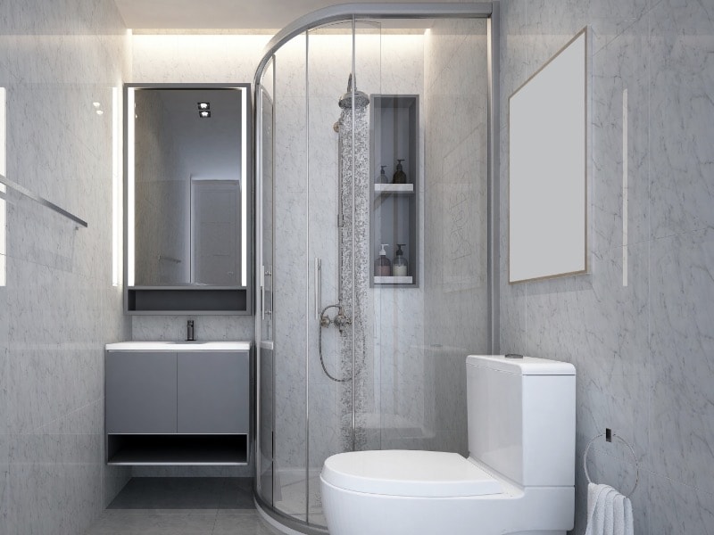 กระจกกั้นห้องน้ำ