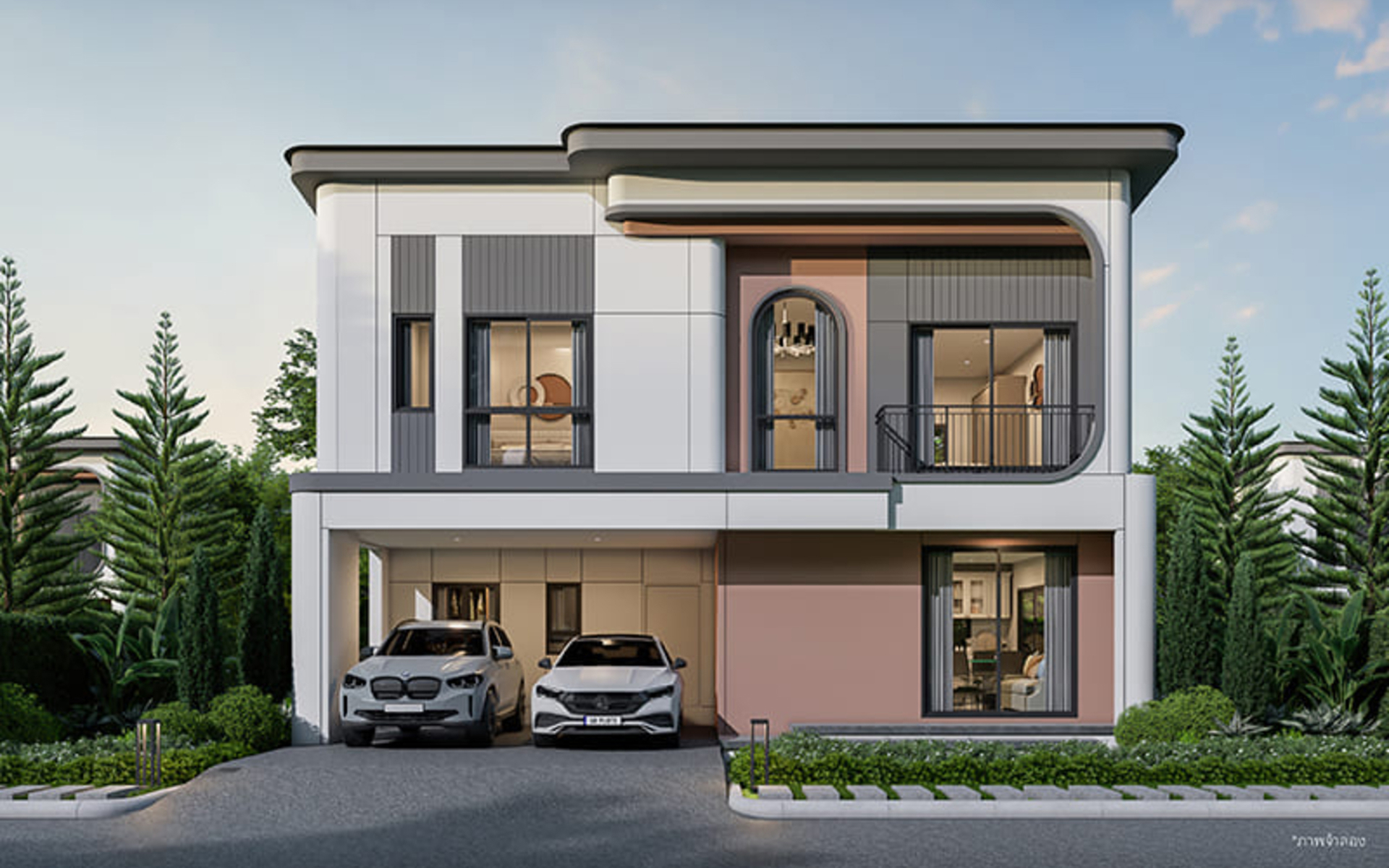 ภาพจำลองด้านหน้าบ้านในโครงการ Venue Form Rama 5